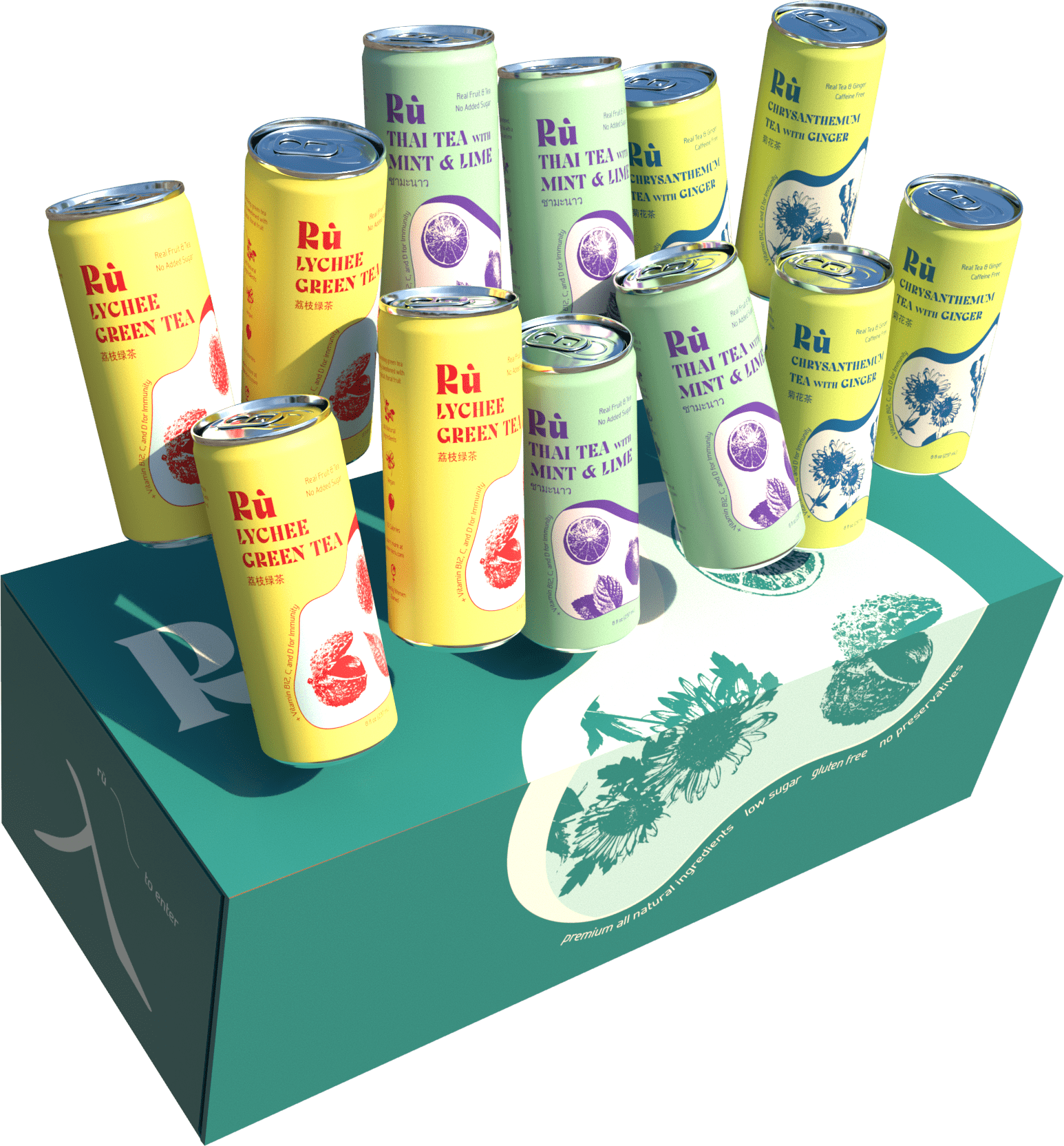 3d render of 12 pack beverage and packaging